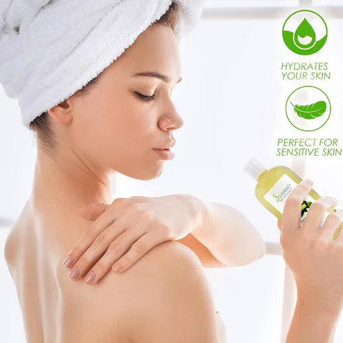 Vista 2 de Soapeauty Aceite de aguacate para piel y cabello, prensado en frío, 100% puro y natural, aceite portador para aceites esenciales, aceite de masaje