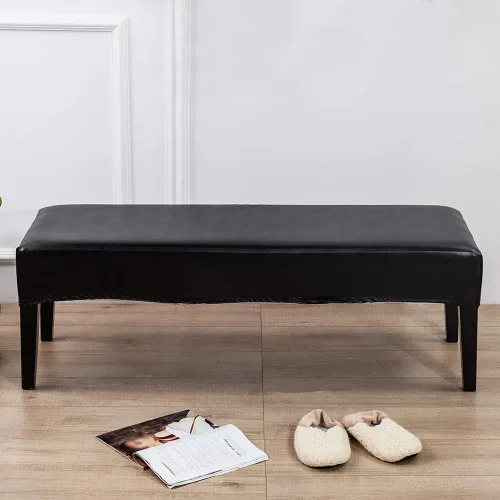 Vista 9 de Tookie Funda de cuero sintético suave y elástica para banco de comedor, impermeable, elástica, extraíble, para cocina, comedor, protector de asiento