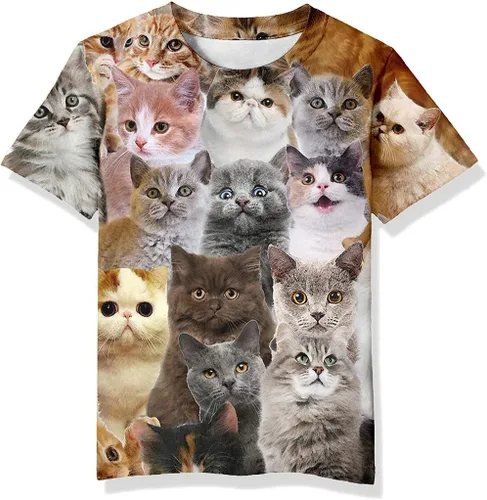 Vista 25 de Neemanndy Camisetas de manga corta con estampado 3D para adolescentes y niñas de 6 a 16 años Diseño 1