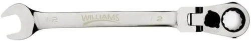 Vista 18 de Williams JHW1210RCF Llave combinada SAE reversible de cabeza flexible de 12 puntos, con acabado cromado pulido - 5/16 pulgadas