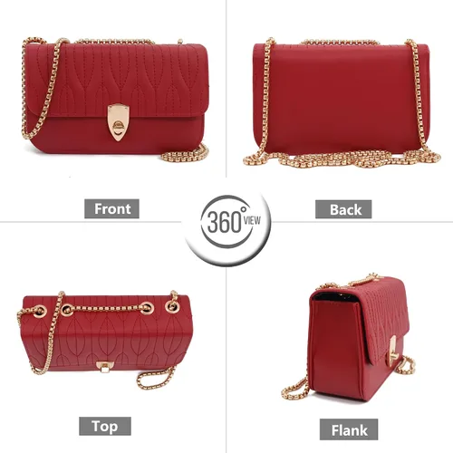 Vista 2 de PORT&LOTUS Bolsos pequeños de cuero de la PU para las mujeres, bolso pequeño de mano de las mujeres monederos bolso de hombro para las mujeres