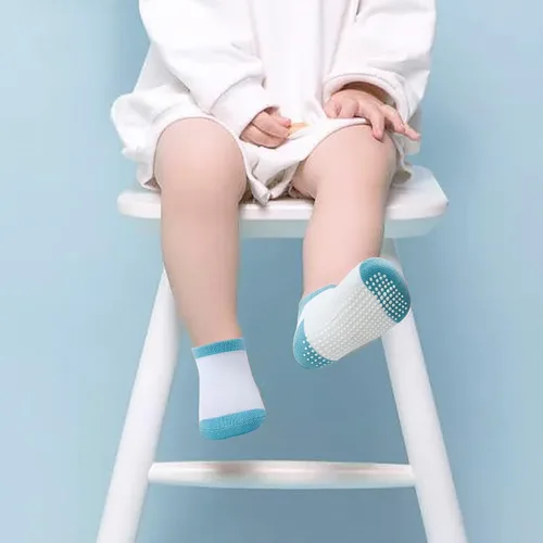 Vista 8 de 12 pares de calcetines antideslizantes para bebés con suela antideslizante para bebés recién nacidos niños y niñas