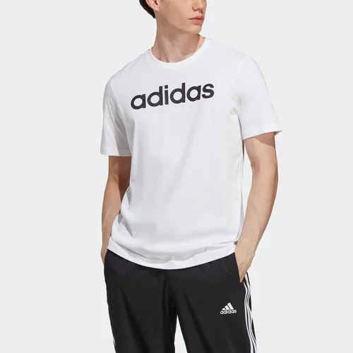 Vista 4 de adidas Camiseta básica con logotipo bordado lineal para hombre