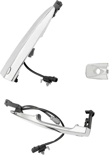 Vista 7 de Manija de puerta del conductor cromada, compatible con Nissan Sentra Murano Maxima Leaf 2009-2018, con sensor y sistema de entrada inteligente sin