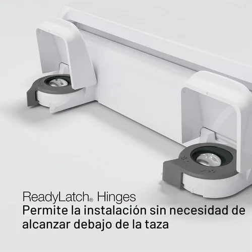 Vista 6 de KOHLER 4636-RL-0 Cachet ReadyLatch - Asiento de inodoro alargado con cierre lento, asiento de inodoro de cierre suave con tapa silenciosa, topes