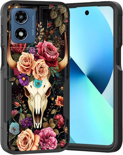 Vista 169 de para Moto G Play 4G 2024, funda de dos capas híbrida resistente y a prueba de golpes, PC duro + silicona suave protectora para Motorola Moto G Play