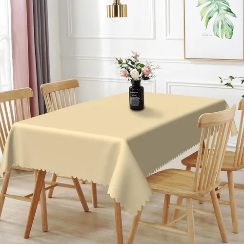 Vista 8 de 52x70inches Apple Green Tablecloth Heavy Duty Washable Polyester Fabric Table Cloth Rectangular Solid Color Table Cover for Kitchen Dining Room