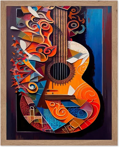 Vista 26 de Poster Master Póster de música vintage de 3 piezas, impresión de instrumentos retro, regalo para músico, amigo, guitarra eléctrica, patrón, patente