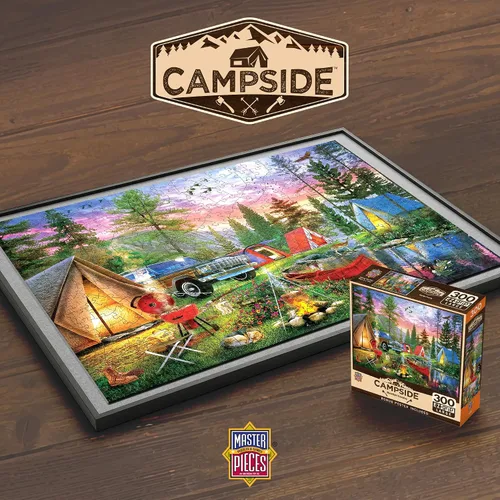 Vista 6 de MasterPieces Rompecabezas EZ Grip de 300 piezas – Moonlight Camping – 18 x 24 pulgadas