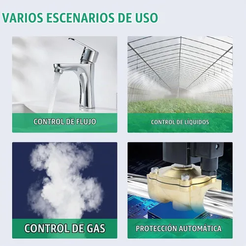 Vista 8 de U.S. Solid Válvula solenoide de latón de 1/2" -110V 120V AC, normalmente cerrada, válvula eléctrica de 10 bar para agua, aire, diesel