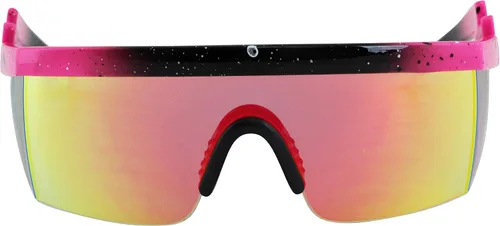 Vista 2 de Flawless Eyewear - Gafas de seguridad parcialmente sin marco, estilo retro, mica con reflejo de arco iris, gafas de sol, patas en zigzag