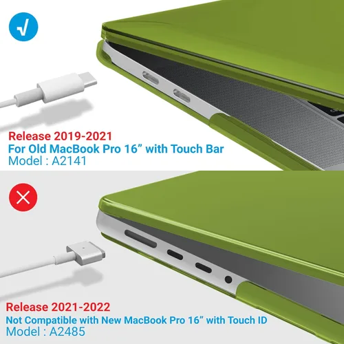 Vista 4 de IBENZER Compatible con MacBook Pro de 16 pulgadas A2141 versión 2020 2019, carcasa rígida de plástico para Mac Pro de 16 pulgadas con barra táctil