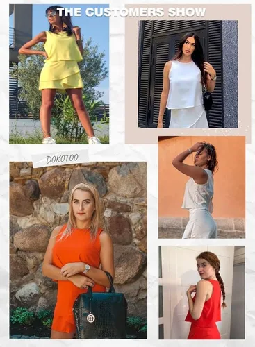 Vista 5 de Dokotoo Enterizo para mujer, con cuello halter, sin mangas, estampado floral y color sólido