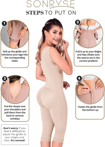 Vista 7 de Sonryse Faja moldeadora de cuerpo completo para mujer, ropa de compresión de liposucción, fajas colombianas Moldeadora para mujer