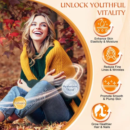 Vista 4 de NATURE TARGET Multi-Péptidos de Colágeno en Polvo para el Apoyo de las Articulaciones, Colágeno Hidrolizado para Mujeres y Hombres con MSM + GC