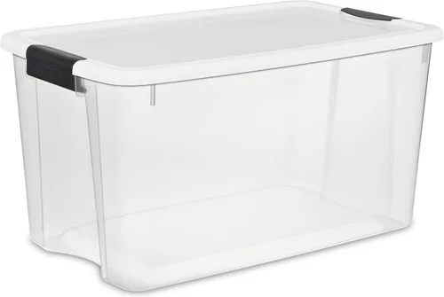 Vista 10 de Sterilite paquete de 6 cajas Ultra con pestillo, contenedores de almacenamiento con tapas, plástico transparente, 18 cuartos de galón - Contenedores