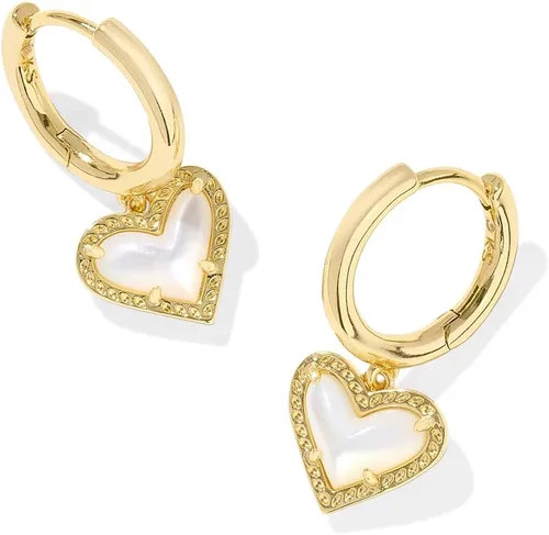 Vista 7 de Kendra Scott Ari Aretes de botón en forma de corazón para mujer, joyería de moda ORO - BRILLANTE AQUA DRUSY
