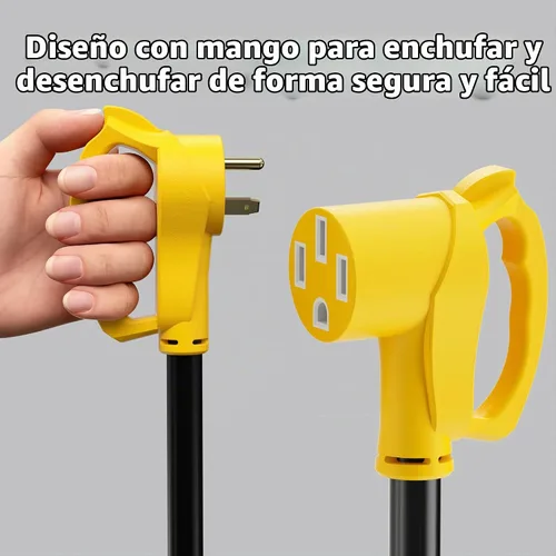 Vista 3 de Vockjour - Adaptador RV de 30 amperios a 50 amperios de 3 clavijas de 12 TT-30P a 14-50R