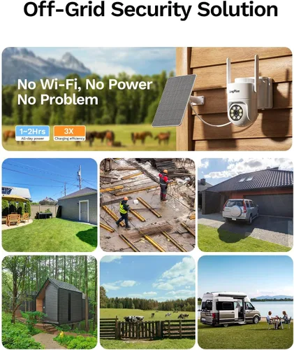 Vista 8 de LongPlus cámara de seguridad solar celular de 4G LTE, ninguna grabación
