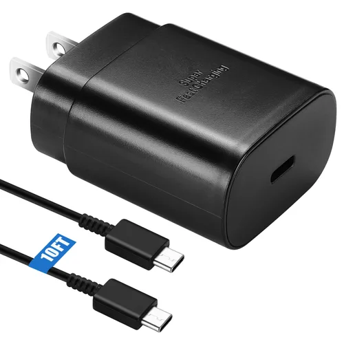 Vista 17 de Kit de cargador súper rápido tipo C, bloque de cargador de teléfono Android PD de 25 W PD USB C y cable de carga C de 5 pies, cable de carga rápida