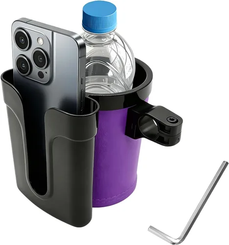 Vista 15 de Portavasos para bicicleta, soporte para botellas de agua para manillar de bicicleta con soporte para llaves de teléfono celular, jaula universal