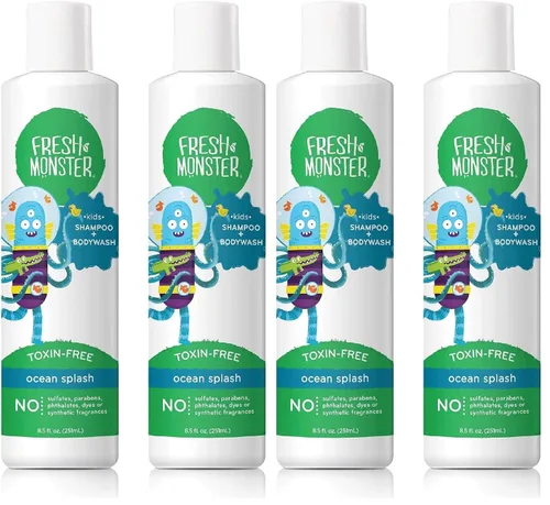 Vista 8 de Fresh Monster Kids Champú y Lavado de Cuerpo, Ocean Splash (múltiples tamaños), Paquete de 1