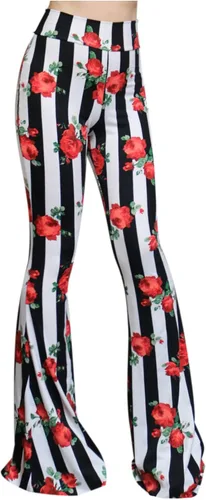 Vista 33 de ShopMyTrend - Pantalones de yoga largos con piernas anchas y acampanadas estilo palazzo, con cintura alta, para mujer