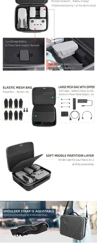 Vista 8 de Bolsa de viaje portátil para Mavic Air 2, Bolsa de kit