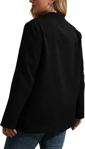 Vista 3 de Womens Plus Size Casual Blazer Jackets Long Sleeve Open Front Buttons Work Office Lapel Blazers with Pockets