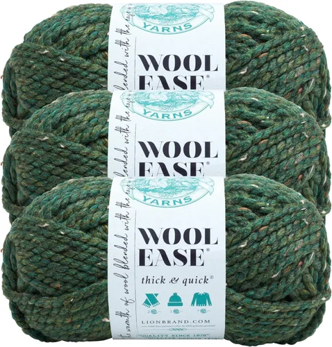 Vista 83 de Lion Brand Yarn - Ovillo de lana Wool-Ease Thick & Quick color fuerza aérea Super Bulky Wool Acrylic Blend Fiber for Soft Hats, Sweaters, Chunky