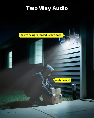 Vista 5 de Cámara de seguridad al aire libre inalámbrica, cámaras de vigilancia video caseras de WiFi