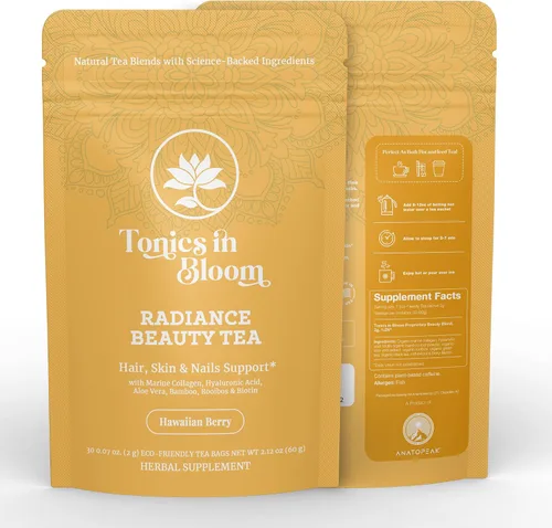 Vista 3 de ANATOPEAK Marine Collagen Beauty Tea - Biotina, ácido hialurónico, aloe vera, té verde orgánico, bebida de colágeno natural para el cabello, la piel