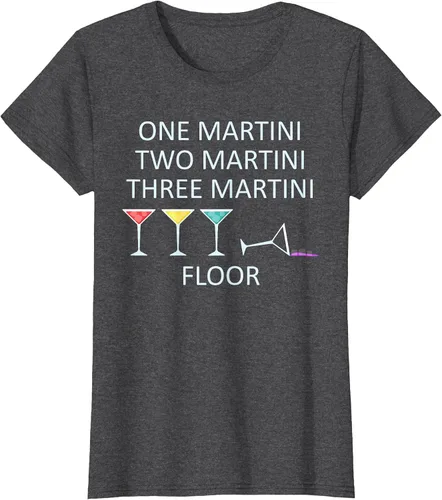 Vista 59 de Funny Bartender One Two Three Martini Floor Cocktail T-Shirt Asphalt Grey