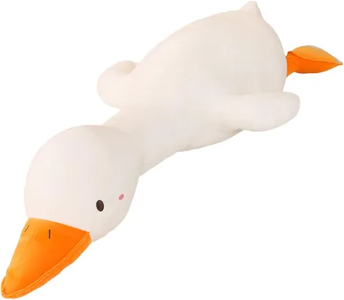 Vista 8 de KEWO Juguete de peluche de pato de felpa suave, lindo animal de peluche gigante de ganso de felpa de pato, almohada suave para abrazar para ropa