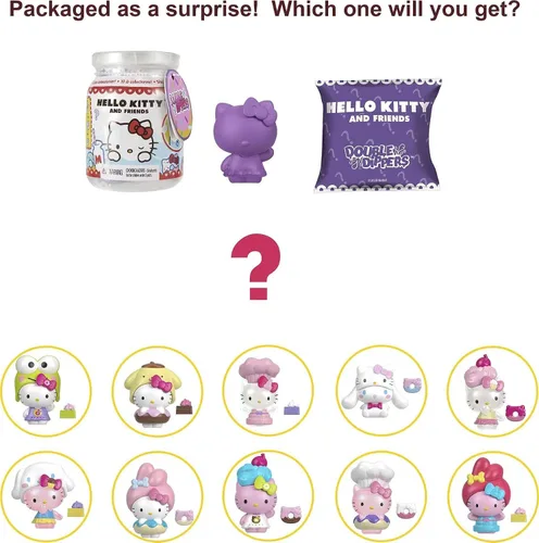 Vista 7 de Mattel Sanrio - Figuras coleccionables de Hello Kitty (2 pulgadas) con sombrero y accesorios de postre, paquete sorpresa para ciegas, inmersión