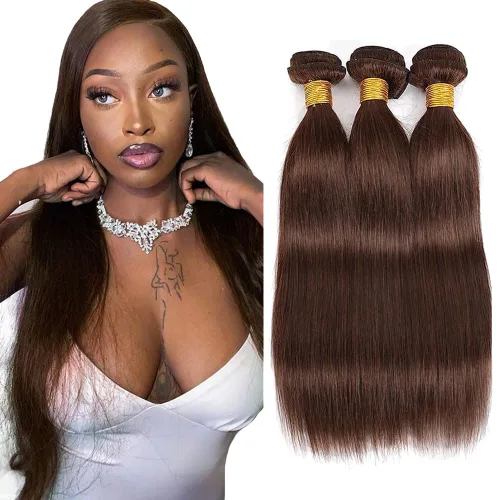Vista 197 de Color 30 paquetes de cabello humano marrón onda del cuerpo paquetes 8 10 12 pulgadas brasileño virgen Remy extensiones de cabello humano doble trama