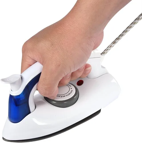 Vista 2 de Zerodis Plancha de viaje, mini mango plegable portátil de 700 W, vapor de mano, antiadherente, control de temperatura ajustable con termostato
