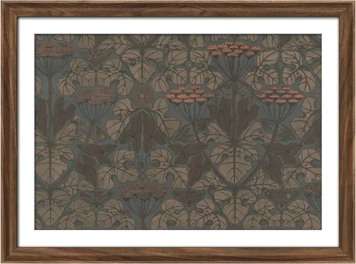 Vista 114 de MUDECOR Lienzo enmarcado prémium para pared, pinos nevados en bosque de invierno, ilustraciones modernas, arte contemporáneo, escénico, divertido