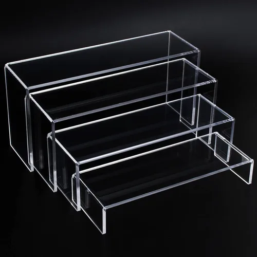 Vista 13 de ELEGANTLIFE Elevador de Exhibición de Acrílico, Soporte de Exhibición de Cristal Resistente de 4.3mm, Estante Estético en Capas, Elevadores de Negro