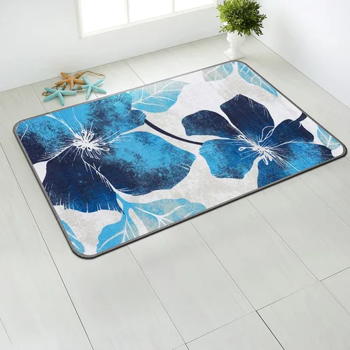 Vista 20 de CAMILSON Solana - Alfombra moderna con diseño floral de 2 x 3 pies, antideslizante y parte trasera de goma, negro - flores grises, alfombra