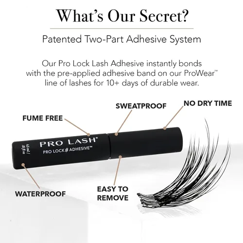 Vista 4 de Pro Lash Pro Lock Adhesive - Pegamento de pestañas de mayor duración, más fácil de aplicar - Pegamento de pestañas impermeable, resistente al sudor