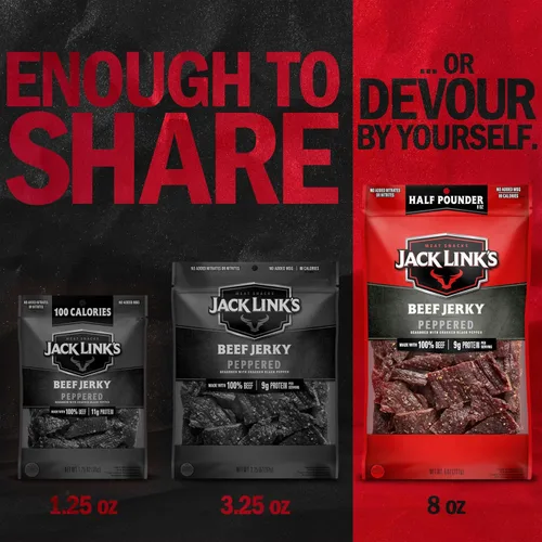 Vista 7 de Jack Link's Carne Crujiente de Res, con Pimienta, Bolsa Grande de Media Libra - Bocadillo de Carne Sabroso, Snacks de Proteína Listos para Comer