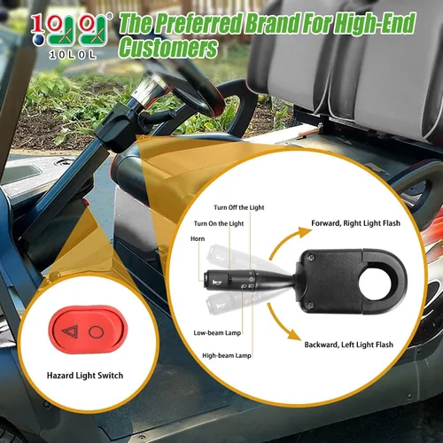 Vista 2 de 10L0L Kit de luz para carrito de golf mejorado para EZGO TXT, kit de luz trasera para faros delanteros con luz baja/alta, interruptor de señal