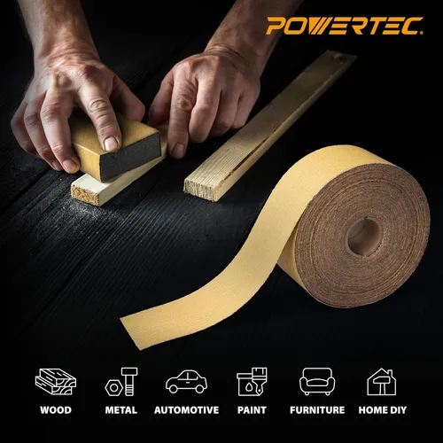 Vista 2 de POWERTEC Juego de rollos de papel de lija PSA de 2-3/4", 25 yardas