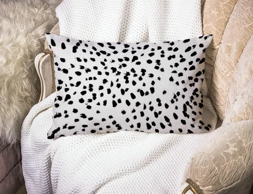 Vista 3 de Solekla Fundas de almohada con puntos dálmatas de 12 x 20 pulgadas, funda de almohada lumbar decorativa para el hogar, funda de cojín de lino