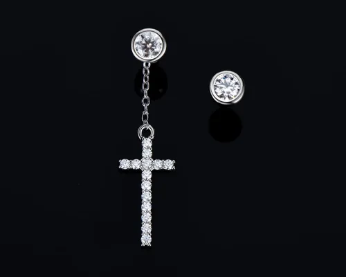 Vista 2 de DYUNQ Aretes de moissanita, aretes largos de diamantes creados en laboratorio, aretes colgantes de plata de ley 925, hipoalergénicos, chapados
