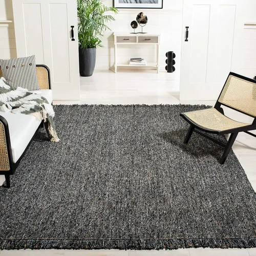 Vista 27 de SAFAVIEH Natural Fiber Collection - Alfombra decorativa de 2 x 3 pies, carbón y natural, yute tejido a mano, ideal para zonas de alto tráfico
