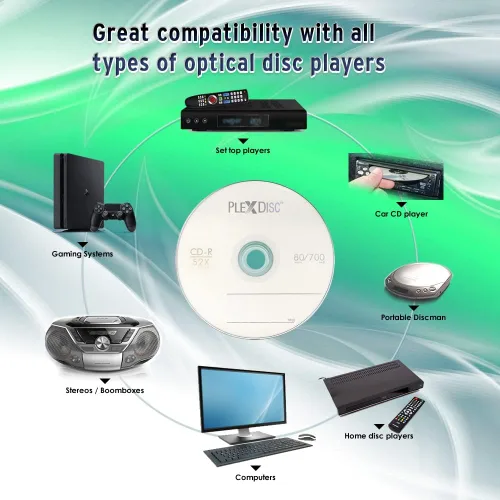 Vista 7 de CD-R Blank Discs 700MB 52X Logo Top Grabable Media – Paquete de 50 cajas para pasteles (FFP) CD en blanco CDR Disc