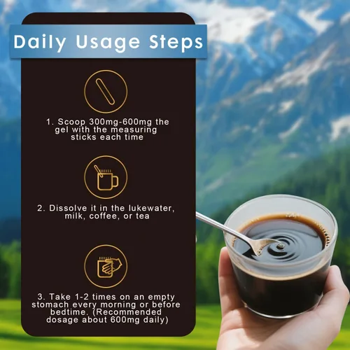 Vista 7 de Shilajit Orgánico del Himalaya, Resina de Shilajit Pura, Shilajit de Alta Potencia para Hombres y Mujeres, 600mg de Resina Pura Natural con 85+