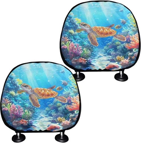 Vista 9 de Funda universal para reposacabezas de auto con estampado de vaca azteca, girasol, 2 piezas, funda universal para reposacabezas de asiento